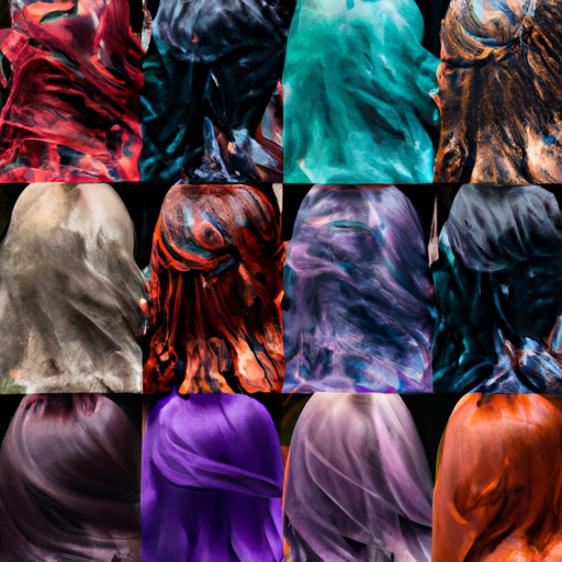 קולאז' המציג סוגי שיער וצבעים שונים, המציג את מגוון השיער הצבוע.